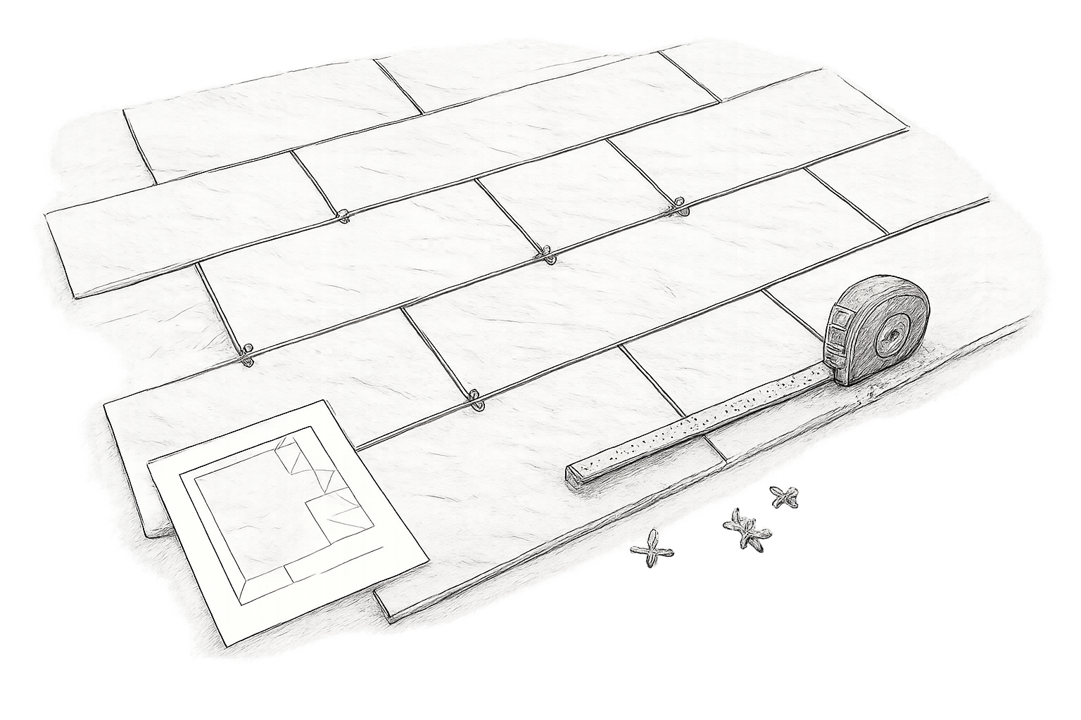 calepinage carrelage terrasse