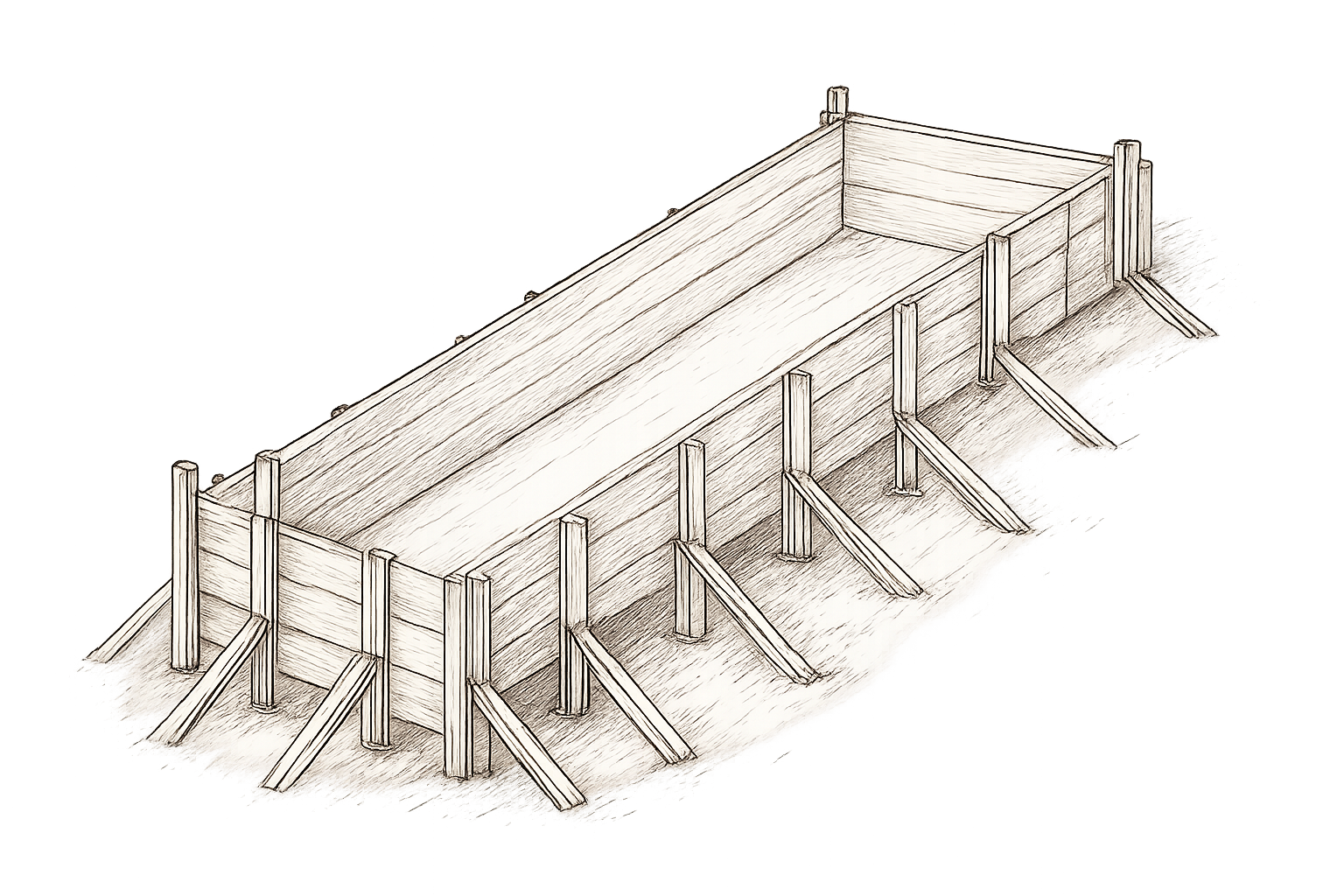 coffrage dalle béton en pente